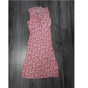 Esprit Bias-Cut Floral Ruffle V-Neck Dress EUC